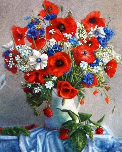 Bloemen - Boeket Rood | 40x50cm